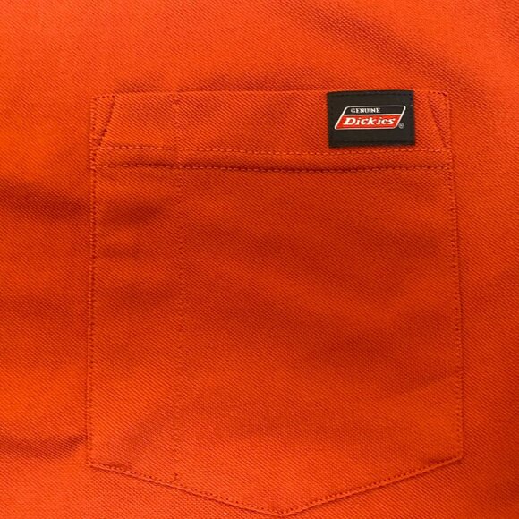 Dickies Mens T-Shirt 2XL Orange With Pocket & Logo - Picture 8 of 11